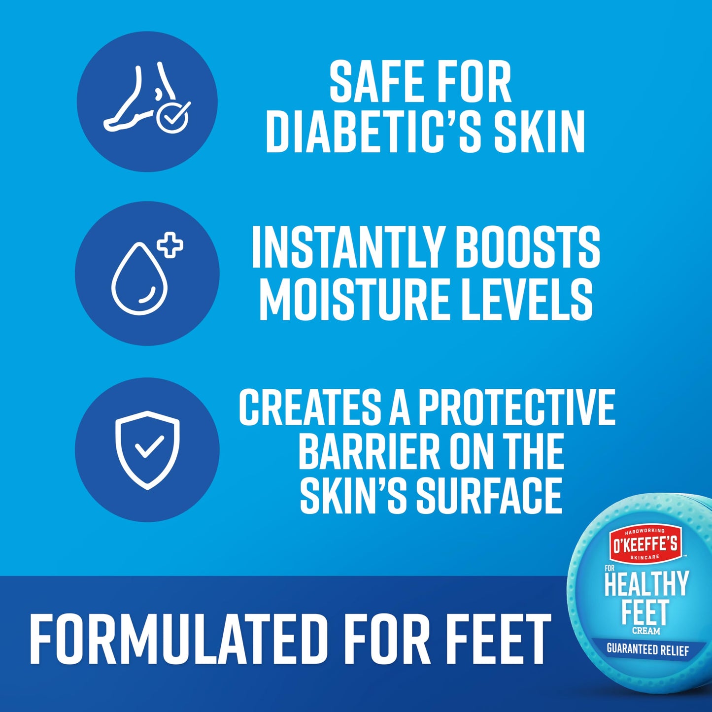 O'Keeffe's for Healthy Feet Foot Cream - 3.2 oz Jar (1 Pack) - Guaranteed Relief for Extremely Cracked, Dry Feet, Repairing Skincare, Instantly Boosts Beauty & Personal Care O'Keeffe's