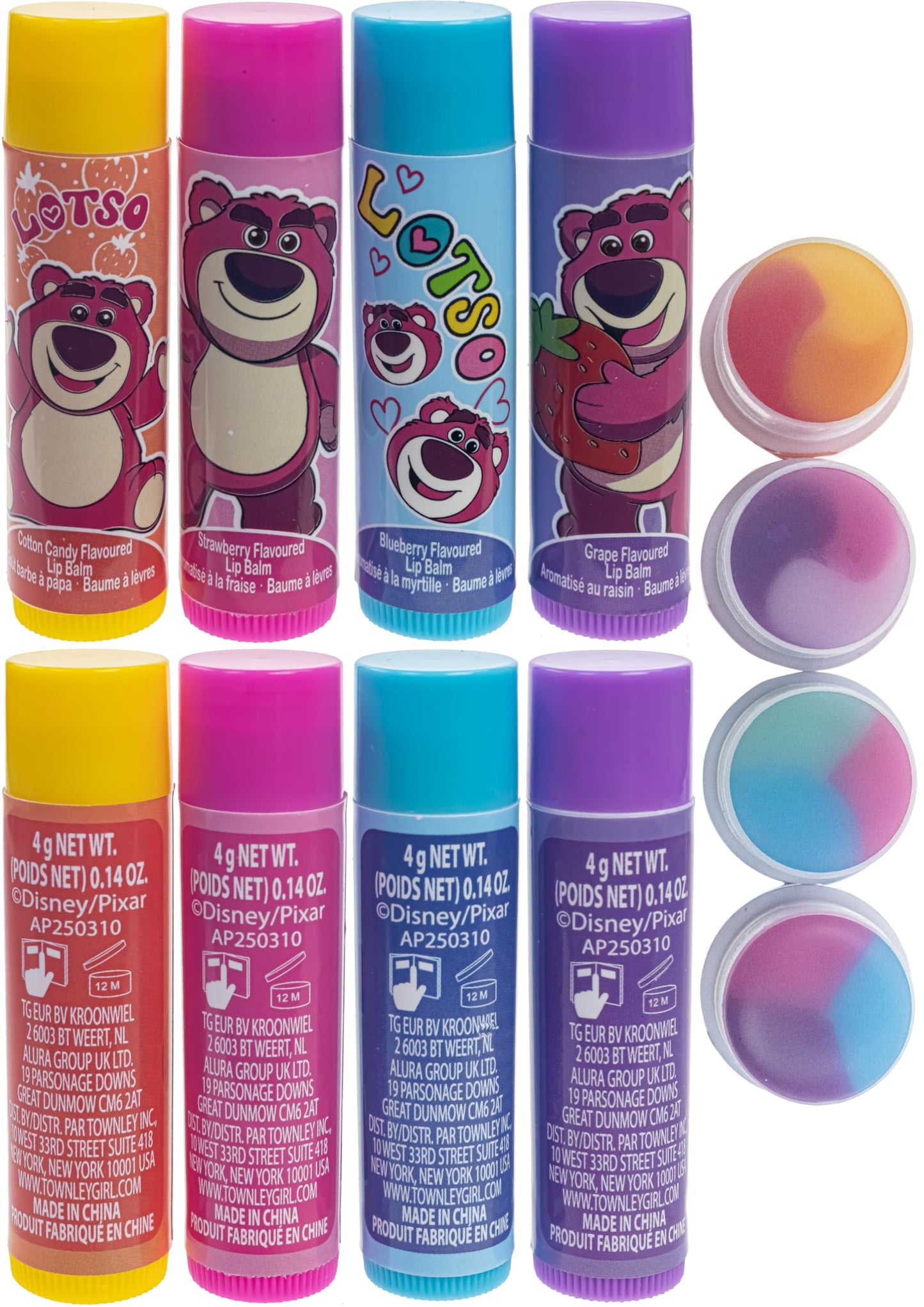 4 PK LIP BALM WITH SHAPED TIN Beauty and Personal Care Townley Girl