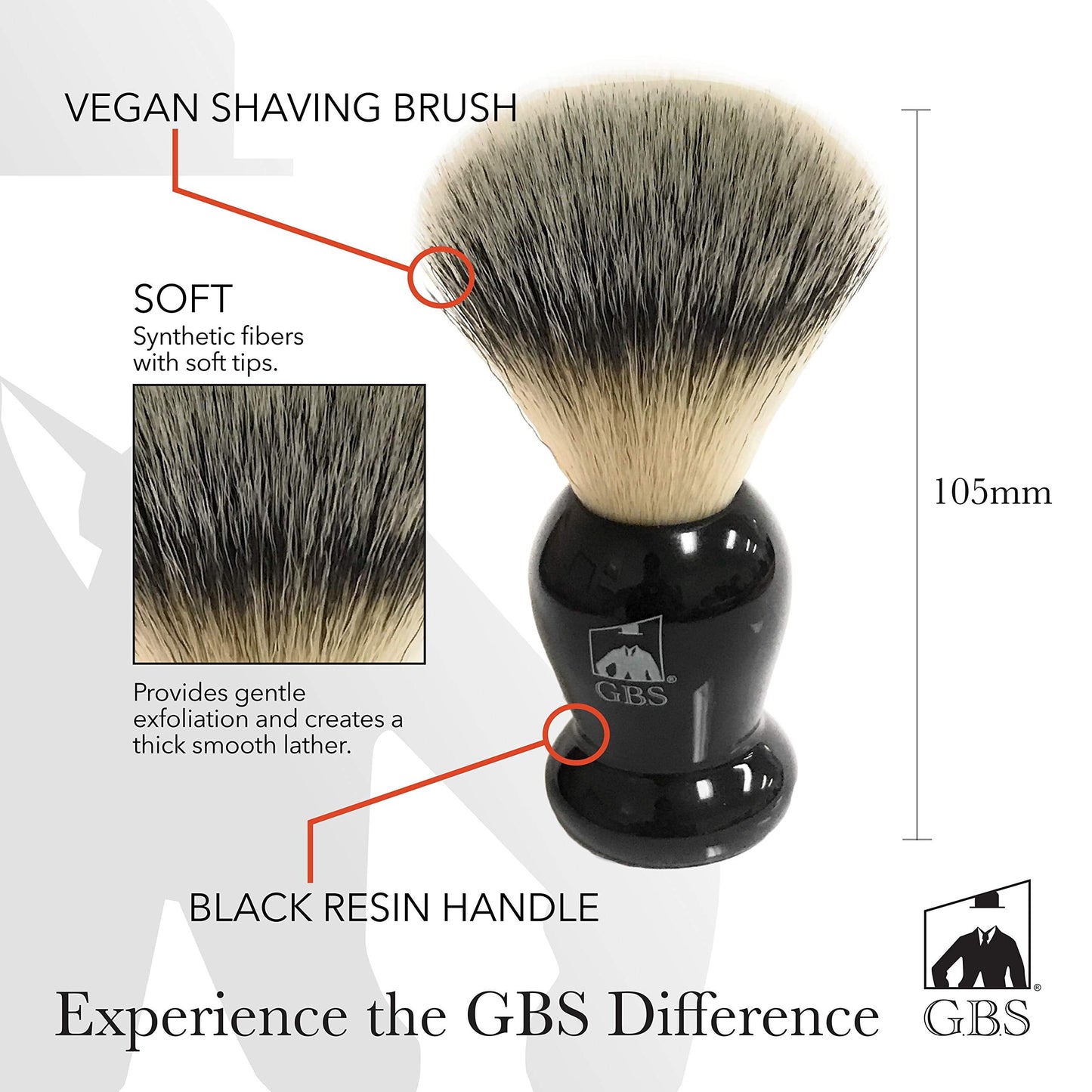 G.B.S Men's Synthetic Shaving Brush, Ultimate Wet Shaving designed for the Best Shave Beauty and Personal Care G.B.S