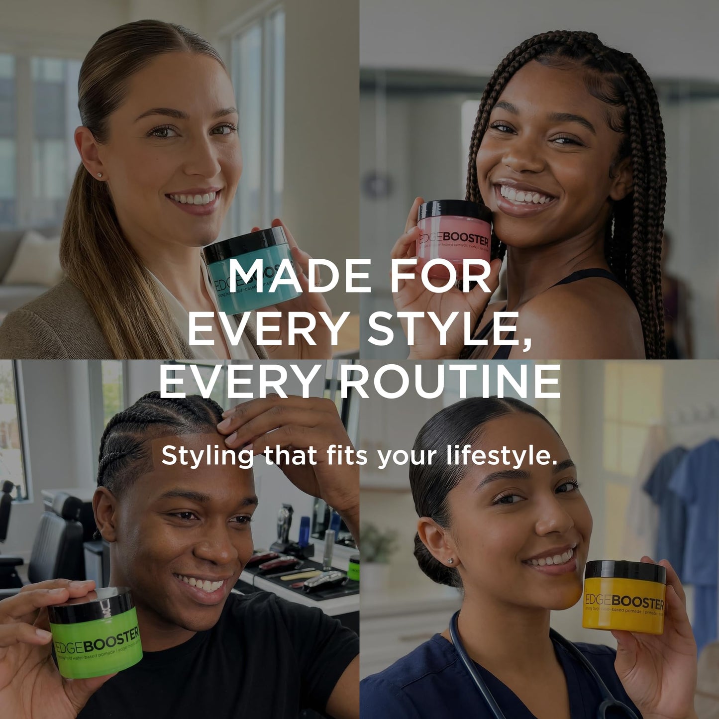 Style Factor Edge Booster Strong Hold Water-Based Pomade | Formulated with Argan Oil for Moisture & High Shine | Long Lasting Edge Control Gel | Beauty & Personal Care Style Factor