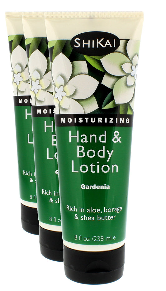 ShiKai Gardenia Hand & Body Lotion (8oz, Pack of 3) | Daily Moisturizing Skincare for Dry and Cracked Hands | With Aloe Vera & Vitamin E Beauty & Personal Care ShiKai