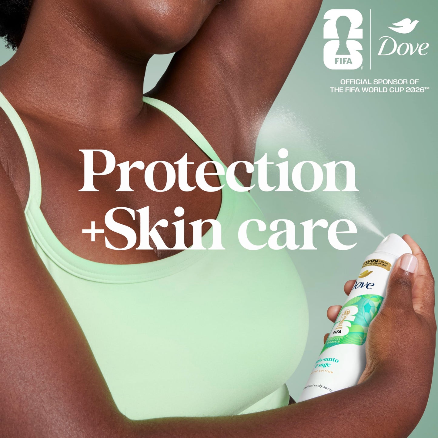 Dove Advanced Care Dry Spray Antiperspirant - Palo Santo & Sage Scent, 72h Sweat & Odor Protection, Alcohol Free, FIFA World Cup Limited Edition, 3.8 Beauty and Personal Care Dove