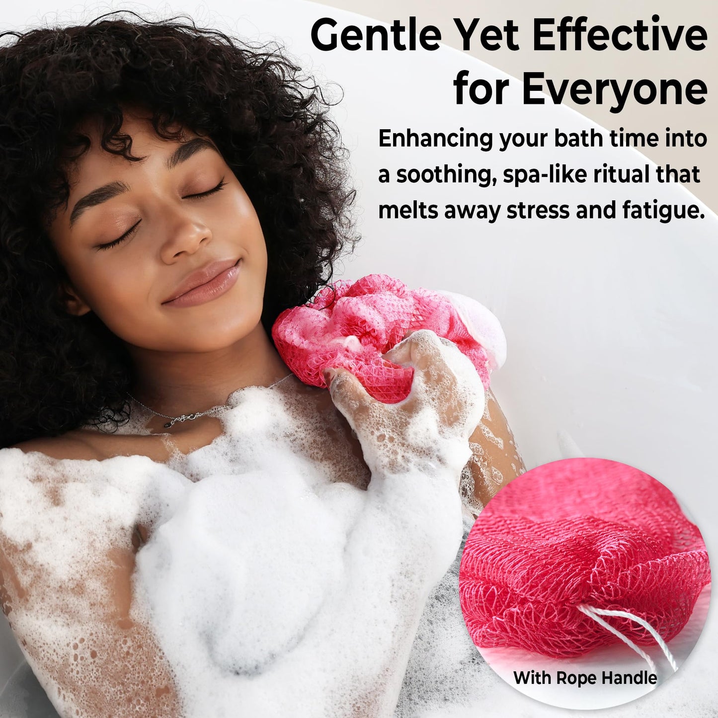 African Net Sponge Authentic - 2 Pieces Exfoliating Body Scrubber Bath Sponge - Loofah Washcloth Back Scrub for Shower Body Exfoliator - Face & Skin Beauty and Personal Care RelaxScene
