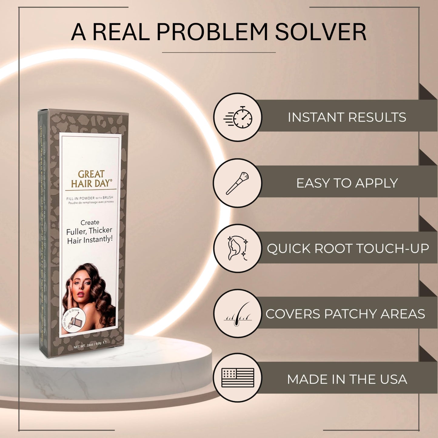Joan Rivers Great Hair Day Root Touch Up Powder - Fill-in Powder for Thicker, Fuller Looking Hair (Ash Blonde) Beauty & Personal Care Joan Rivers Beauty