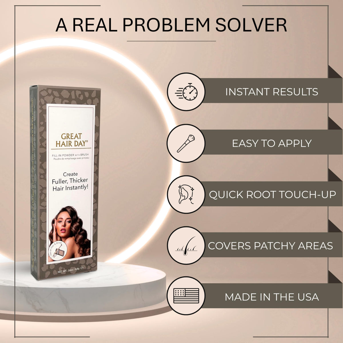 Joan Rivers Great Hair Day Root Touch Up Powder - Fill-in Powder for Thicker, Fuller Looking Hair (Light Blonde) Beauty & Personal Care Joan Rivers Beauty