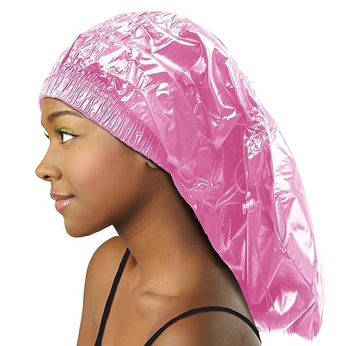 Shower Cap for Women Donna Shower Caps for Women Reusable Waterproof Travel Accessories for Women Spa Braid PINK Beauty & Personal Care DONNA
