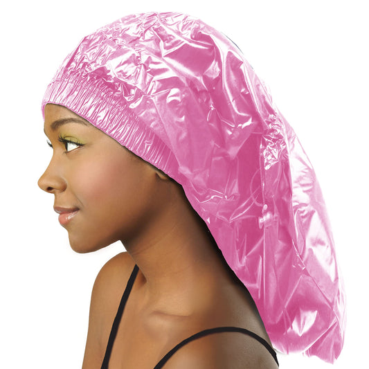 Shower Cap for Women Donna Shower Caps for Women Reusable Waterproof Travel Accessories for Women Spa Braid PINK Beauty & Personal Care DONNA