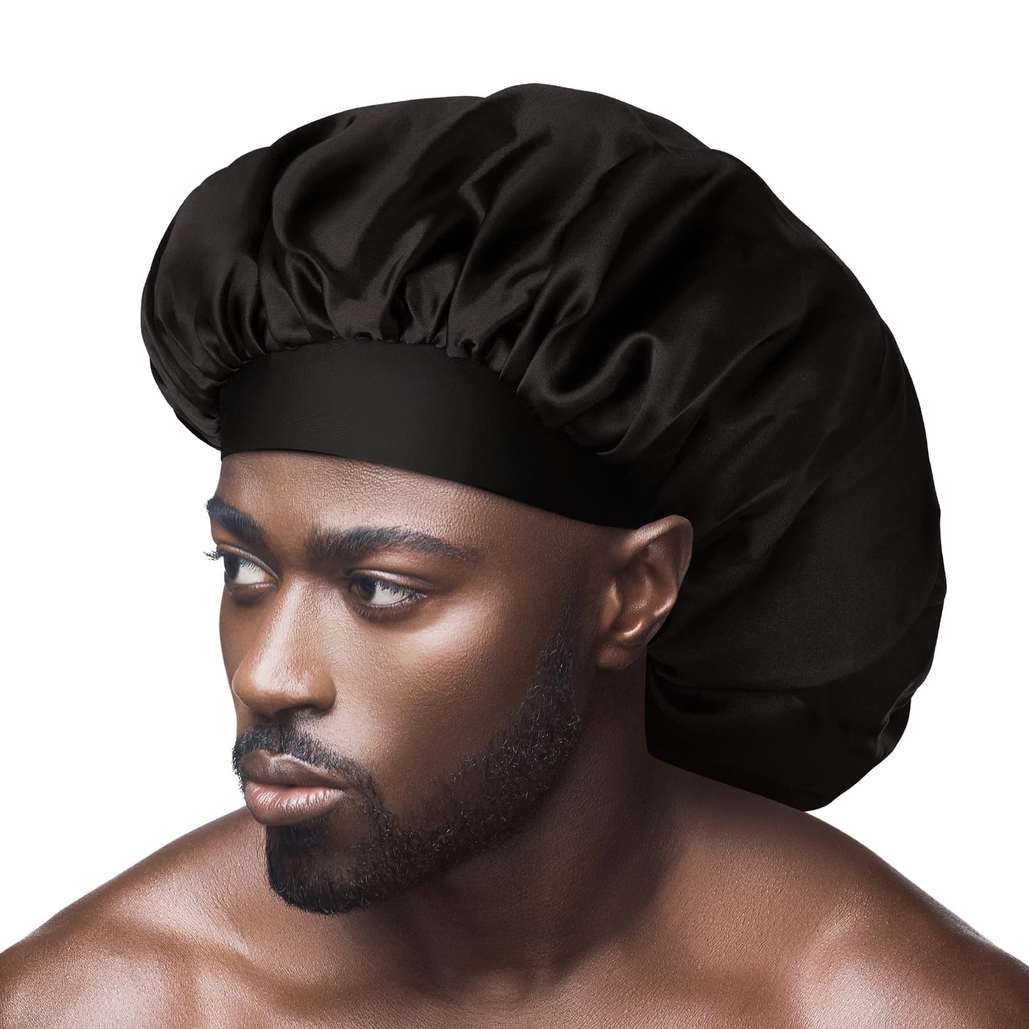 Red by Kiss Men's Silky Satin Hair Bonnet, Soft Anti-Frizz Fabric, All Hair Types, No Slip Wide Band Comfort, Anti Breakage Protection, Daily Wear Beauty and Personal Care Red by Kiss