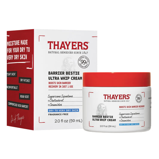 THAYERS Barrier Bestie Ultra Whip Face Cream, Moisturizer with Sugarcane Squalane and Ceramides, Skin Care for Dry to Very Dry Skin, 2.0 Oz Beauty & Personal Care THAYERS