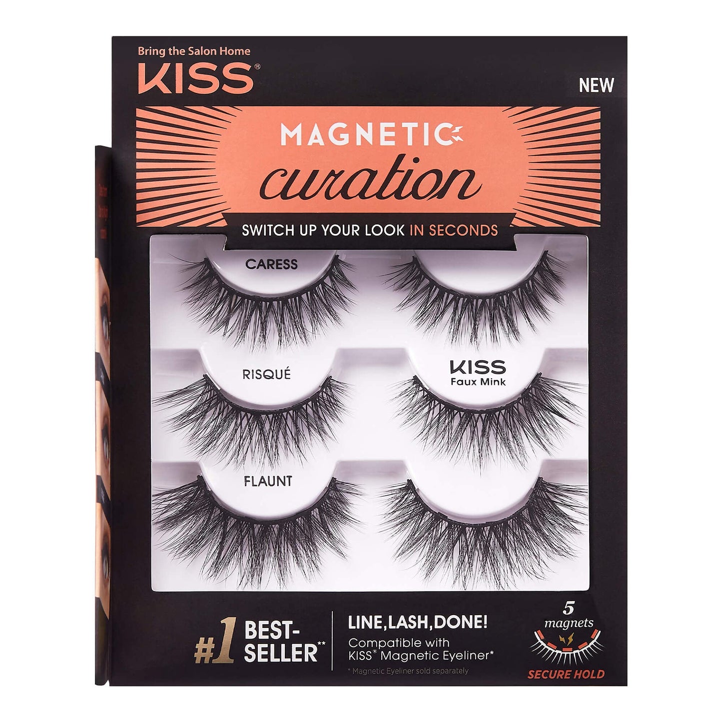 KISS Magnetic Curation False Eyelashes, 3 Pair with 5 Double Strength Magnets, Wind Resistant, Dermatologist Tested, Last Up To 16 Hours, Reusable Up… Beauty & Personal Care KISS