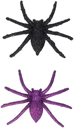 Fun World Enter If You Dare Black Green Glitter Spiders 2in NIP Beauty & Personal Care Fun World