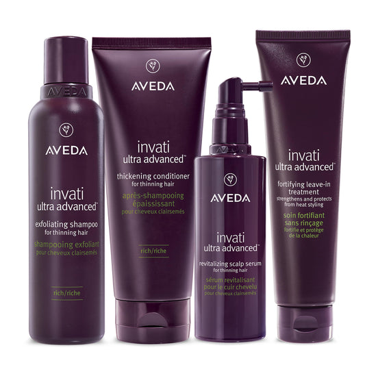Aveda Invati Ultra Advanced Rich 4-Step System | Exfoliating Shampoo, Thickening Conditioner, Revitalizing Scalp Serum, Fortifying Leave-In Treatment Beauty & Personal Care Aveda