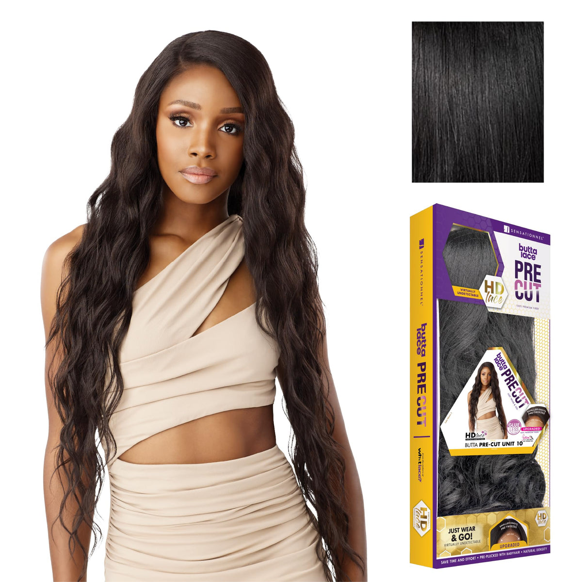 Sensationnel Butta Lace Precut Wig-Unit 10, 1 JETBLACK