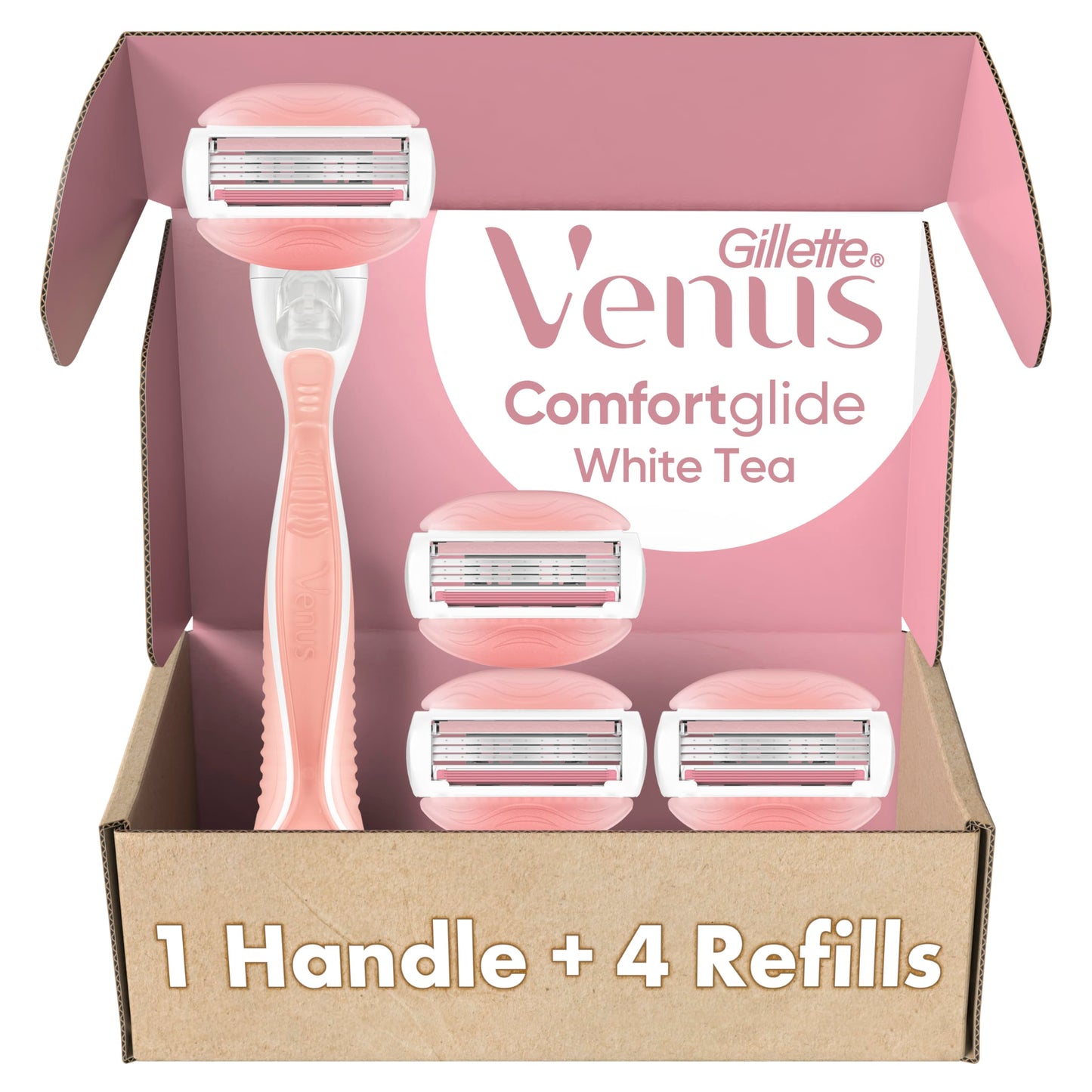 Gillette Venus ComfortGlide White Tea Women's Razor 1 Handle + 4 Blade Refills Beauty and Personal Care Gillette Venus Default Title