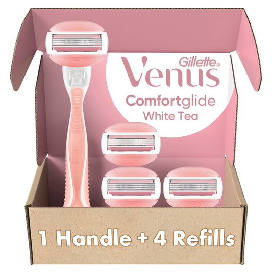 Gillette Venus ComfortGlide White Tea Women's Razor 1 Handle + 4 Blade Refills Beauty and Personal Care Gillette Venus Default Title