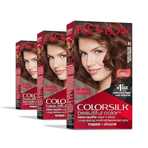 Revlon Colorsilk Beautiful Color Permanent Hair Color, (OLD VERSION) 46 Medium Golden Chestnut Brown (Pack of 3) Beauty & Personal Care REVLON