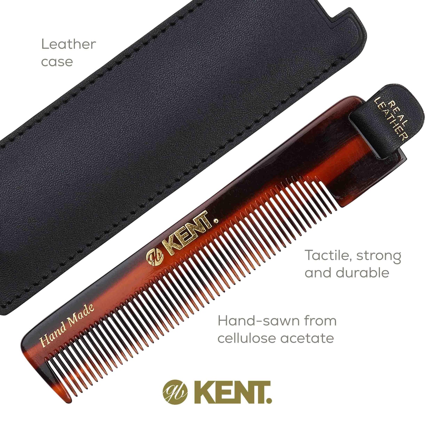 Kent NU22 Handmade All Fine Tooth Pocket Comb for Men, Women and Kids, Hair Comb Straightener for Everyday Grooming Styling Hair, Beard and Mustache Beauty and Personal Care KENT