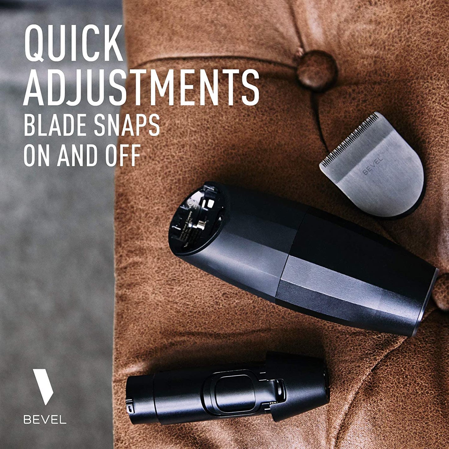 Bevel Beard Trimmer for Men - Black Edition Cordless Trimmer, 8 Hour Rechargeable Battery Life, Tool Free Adjustable Zero Gapped Blade, Barber Beauty and Personal Care Bevel