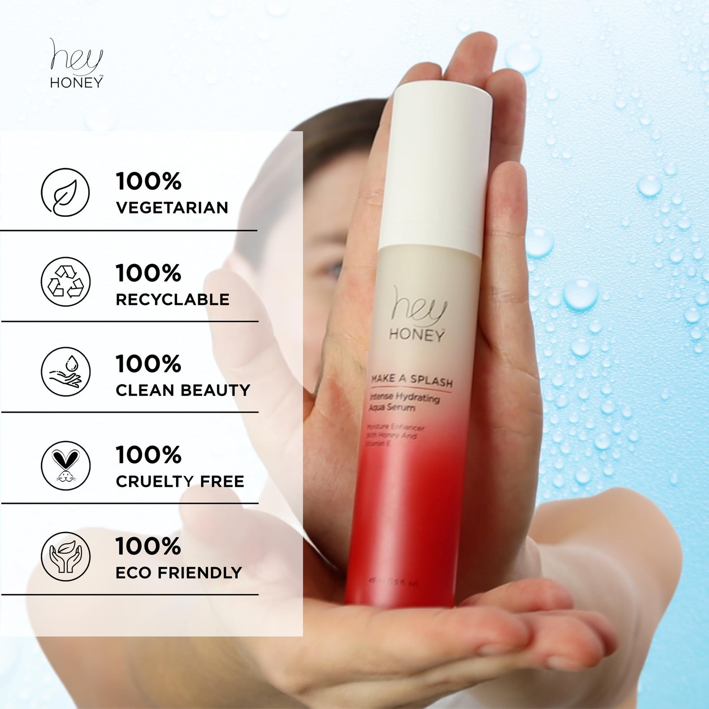 Hey Honey Skincare Make A Splash | Intense Hydrating Niacinamide Aqua Face Serum | Intense Hydration with Anti-aging Benefits | 1.5 Oz Beauty & Personal Care Hey Honey