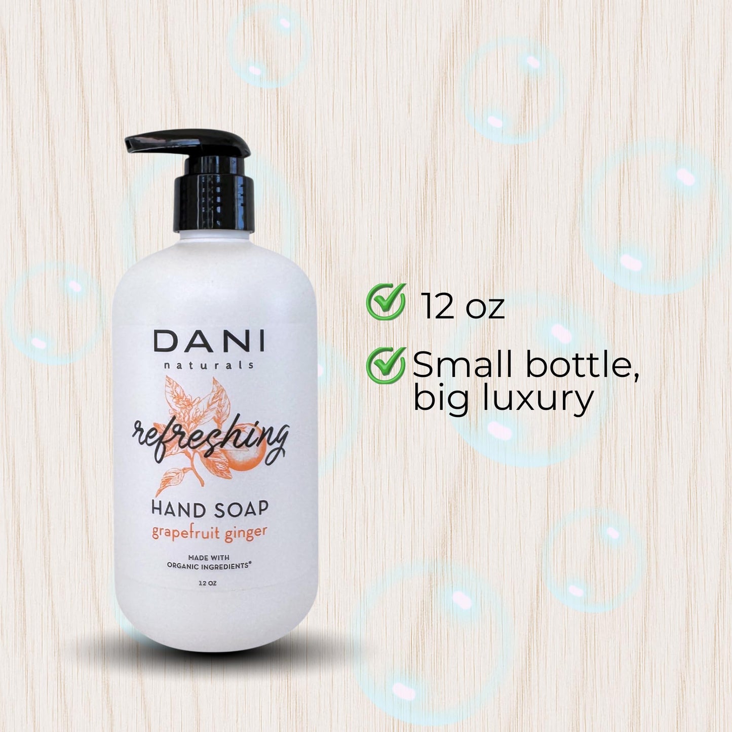 DANI Naturals Grapefruit Ginger Hand Soap, 12 fl oz, Vegan, Non-Toxic, Made in USA Beauty & Personal Care DANI