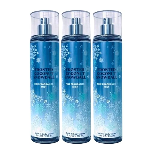 Bath & Body Works Fine Fragrance Mists, Set of 3, Each Bottle 8oz (Frosted Coconut Snowball) Beauty & Personal Care Bath & Body Works