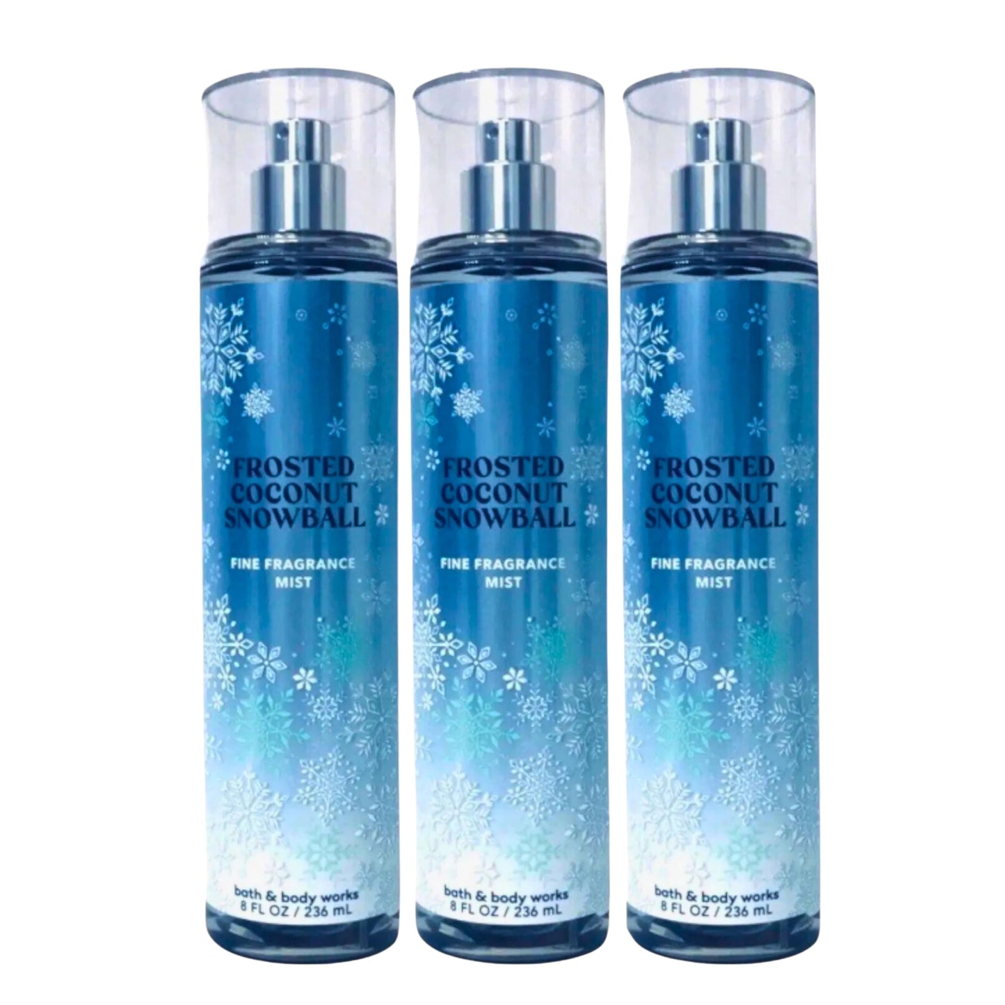 Bath & Body Works Fine Fragrance Mists, Set of 3, Each Bottle 8oz (Frosted Coconut Snowball) Beauty & Personal Care Bath & Body Works