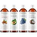 Carrier Oil Variety Set 16 oz Cold Pressed 100% Pure Natural Almond, Avocado, Coconut Fractionated, Grapeseed. For Aromatherapy Essential Oils, Skin Beauty & Personal Care Plant Guru