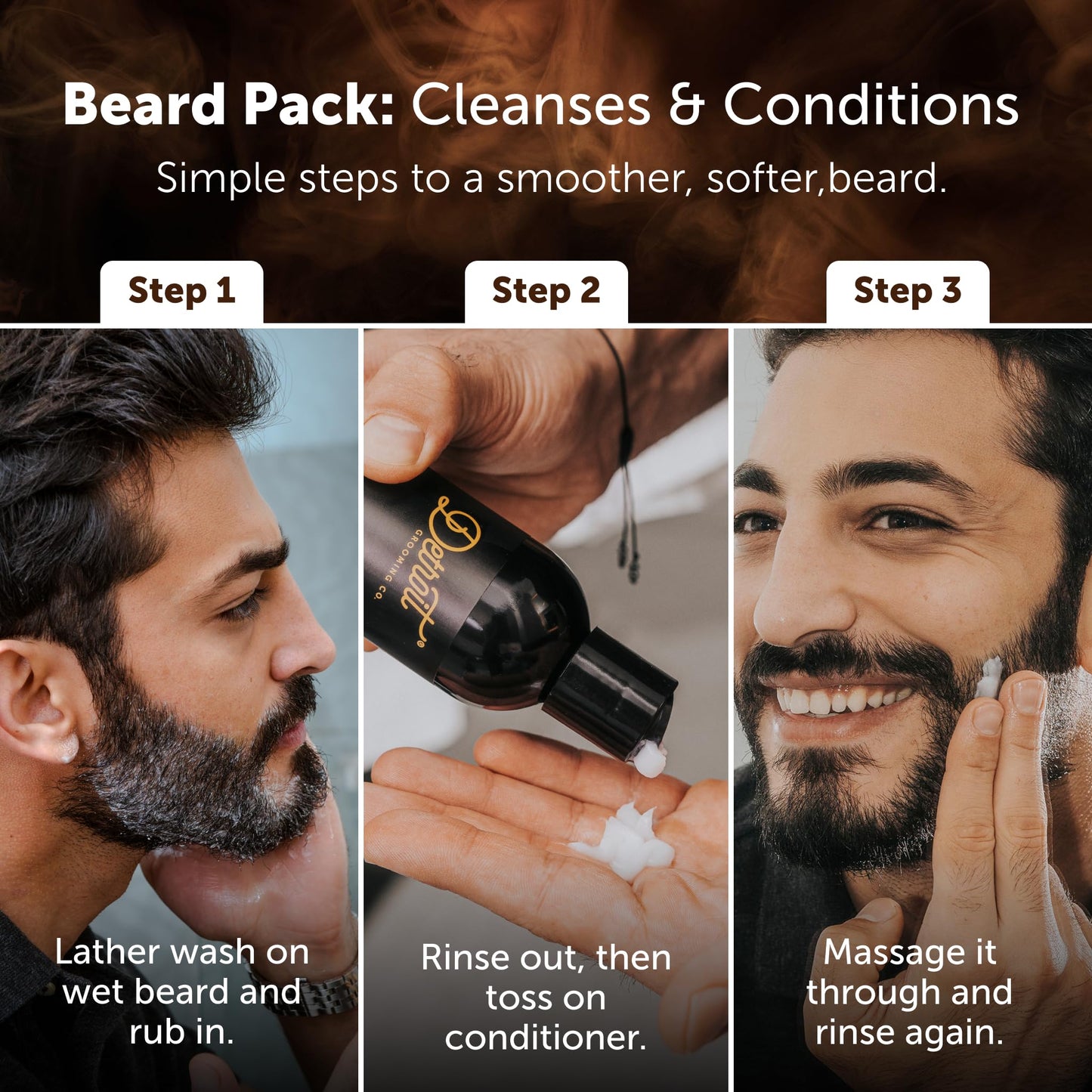 Detroit Grooming Co. Beard Wash and Beard Conditioner - Men's Kit - Softens, Strengthens, Moisturize, Infused w/Argan Oil, Apple Extract, & Aloe Vera Beauty & Personal Care Detroit Grooming Co.