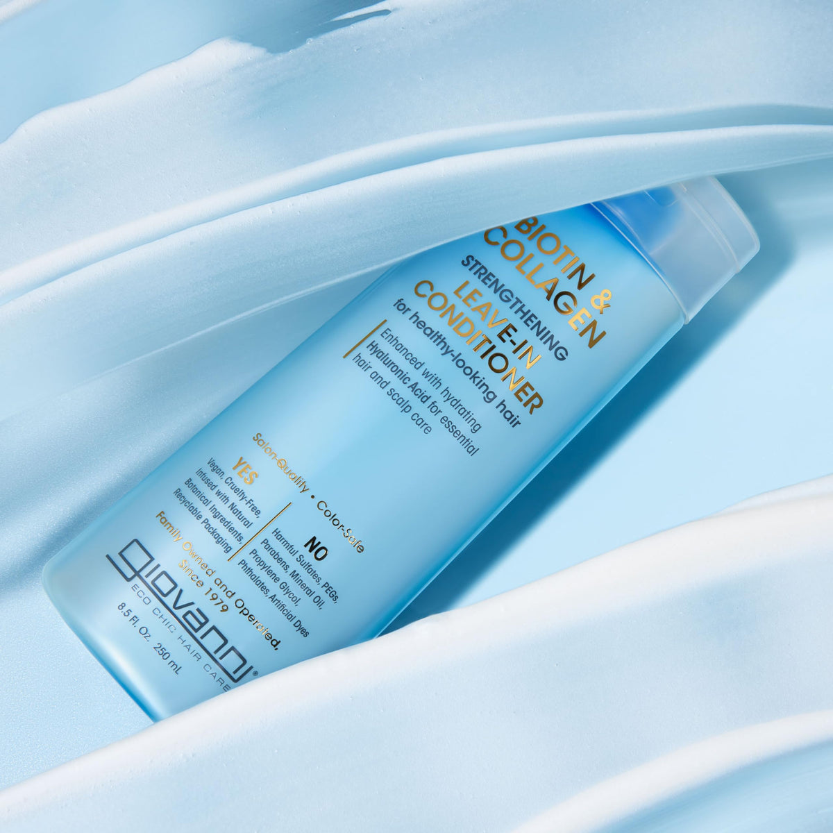 GIOVANNI Biotin & Collagen Leave-In Conditioner, Strengthening, 8.5 oz