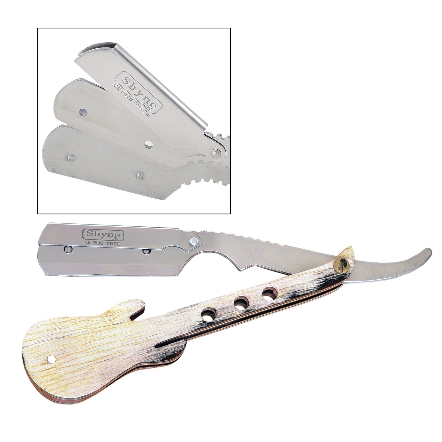 Guitar White Barber Salon Straight Cut Throat Wet Shaving Razor Rasoirs Beauty and Personal Care SHYNE_ENTERPRISES