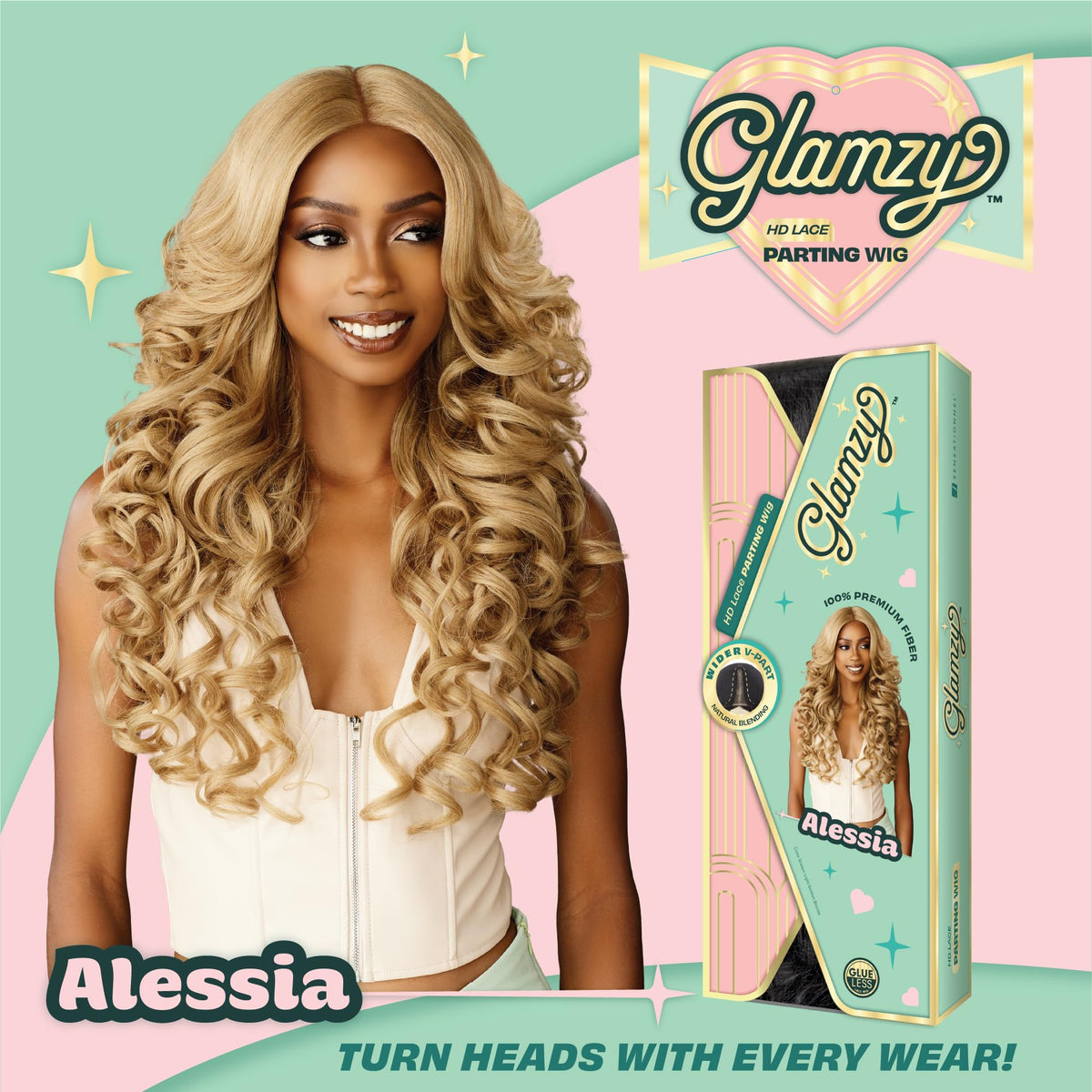 Sensationnel Glamzy Lace Part Wig-Alessia, 1 JETBLACK