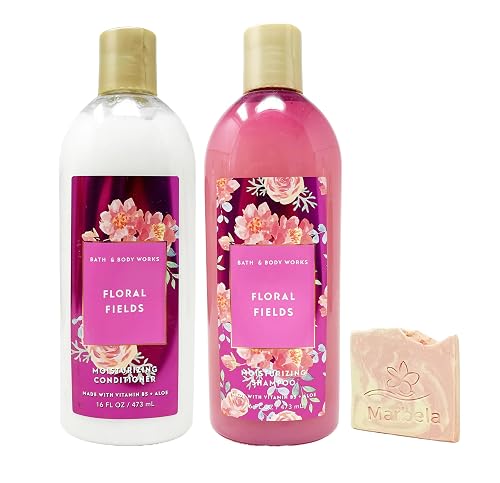 Bath & Body Works Floral Field - Duo Set - Moisturizing Conditioner and Shampoo with a Himalayan Salts Springs Sample Soap Beauty & Personal Care Bath & Body Works
