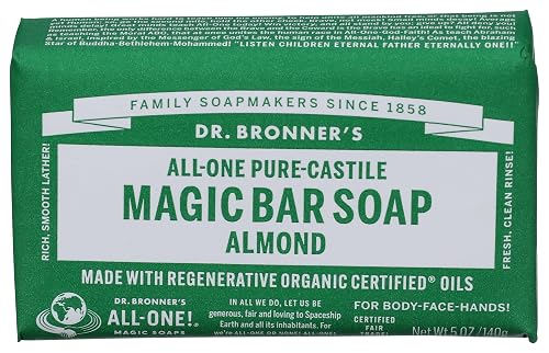 Dr. Bronners Almond Castile Bar Soap, 5 OZ Beauty & Personal Care Dr. Bronner's