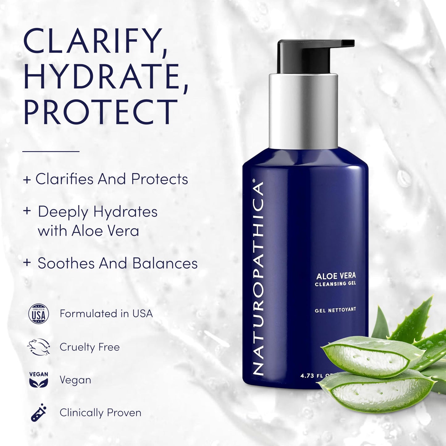 Naturopathica Aloe Vera Cleansing Gel, Facial Cleanser with Aloe Vera and Lavender, Clarifying Face Wash for Men and Women, 4.73 fl oz Beauty & Personal Care Naturopathica