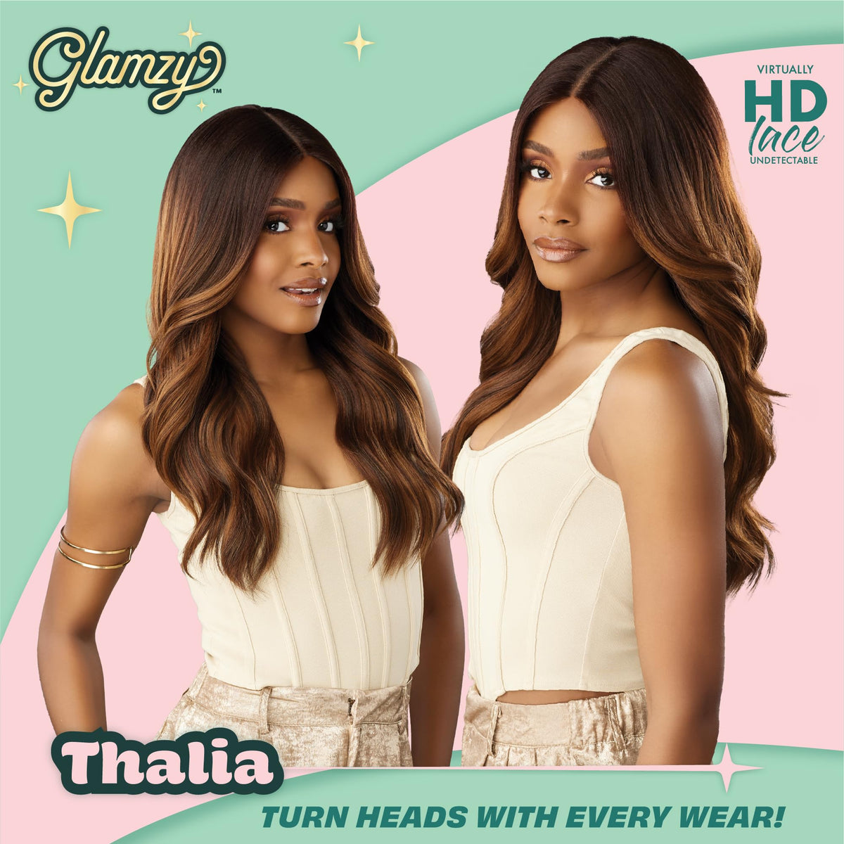 Sensationnel Glamzy Lace Part Wig-Thalia, BALAYAGEASHBLONDE