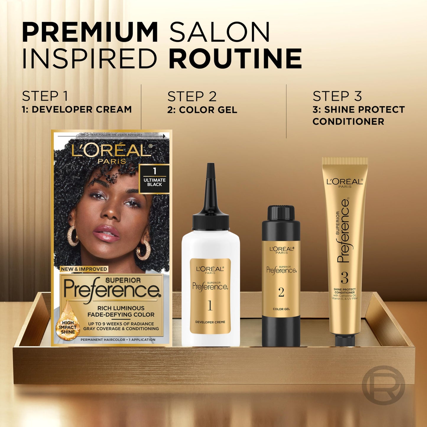 L'Oreal Paris Superior Preference Luminous Fade-Defying Permanent Hair Color, Hair Dye For Up to 9 Weeks of Radiance, 2BL Blue Black, 1 Kit Beauty & Personal Care L'Oreal Paris