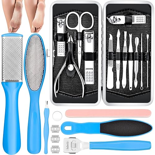 Pedicure Kits - Callus Remover for Feet, 23 in 1 Professional Manicure Set Pedicure Tools Stainless Steel Foot Care, Foot File Foot Rasp Dead Skin Beauty & Personal Care FINTOZER