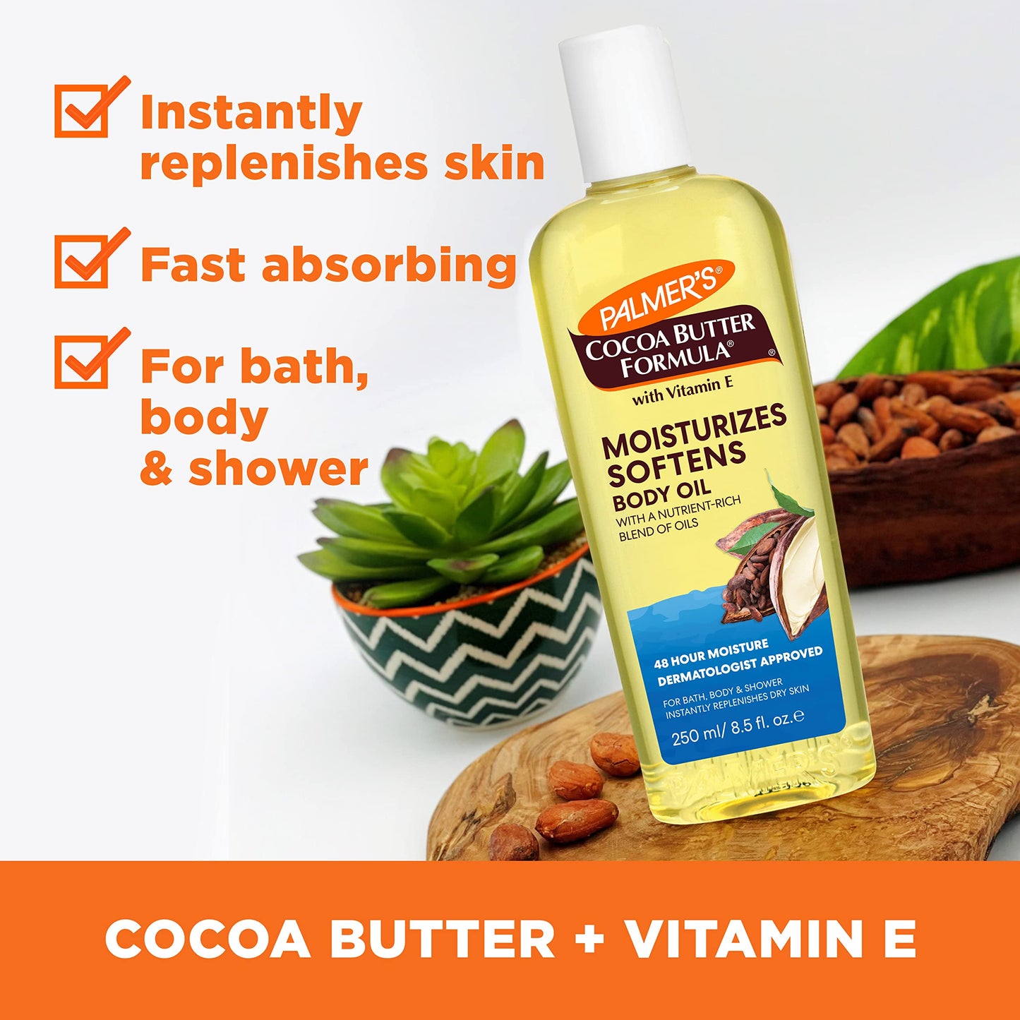 Palmer's Cocoa Butter Body Oil + Body Lotion, Value Skin Care Bundle for Dry Skin, Provides 48 Hour Moisture to Dry, Rough Skin, Includes 1 Beauty & Personal Care Palmer's