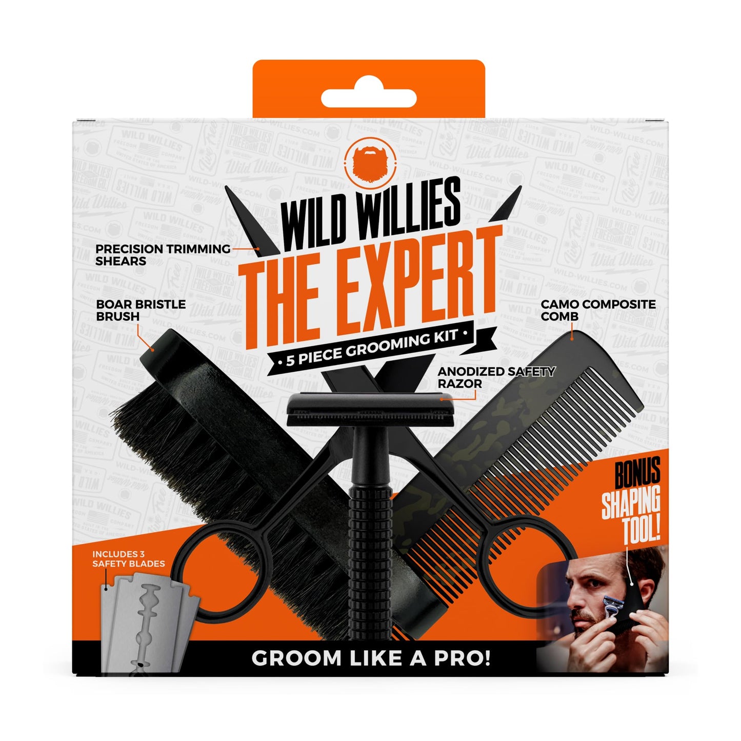 Wild Willies Complete Beard Grooming Kit for Men - Includes 5 Piece Grooming Kit, PROGRO Shampoo Wash & Conditioner, & Premium Hair Oil for Daily Use Beauty and Personal Care Wild Willies