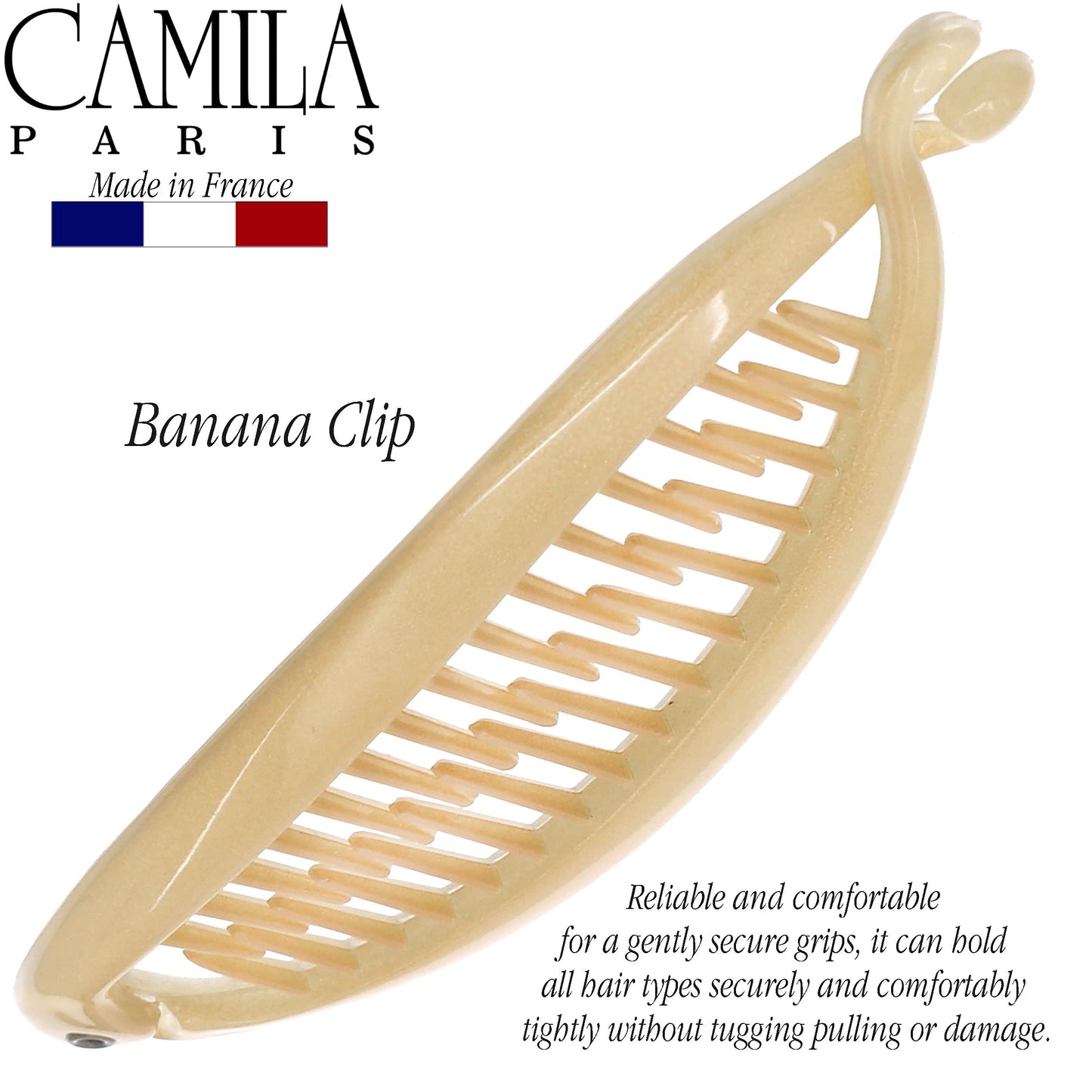 Camila Paris CP3133 4.5 inch French Banana Clip Hair Comb Classic Girls Updo Flexible Ponytail Holder Interlocking Banana Combs, Fashion Durable Beauty & Personal Care Camila