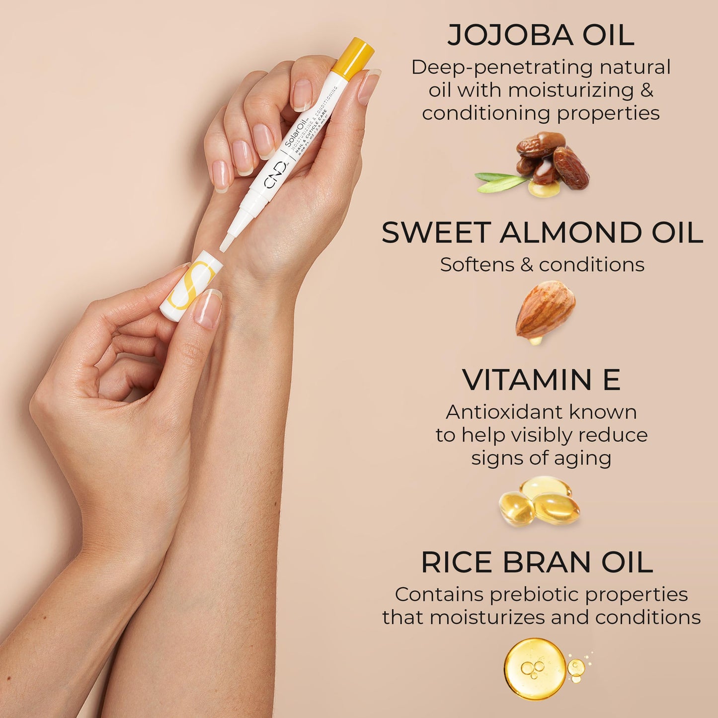 CND SolarOil Essential Care Pen, Moisturizes and Conditions Nails, Natural Blend Of Jojoba, Vitamin E, Rice Bran and Sweet Almond Oils, Pack Of 1 Beauty & Personal Care CND