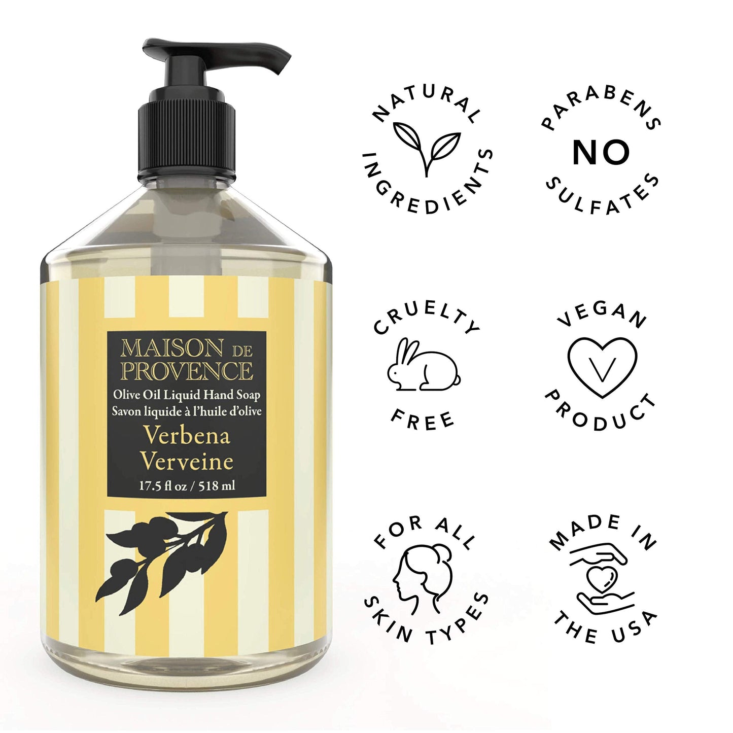Olivia Care Liquid Hand Soap | Infused with Olive Oil | All Natural & Germ-Fighting | Moisturizing Hand Wash for Kitchen & Bathroom | Gentle, Mild Beauty & Personal Care Olivia Care