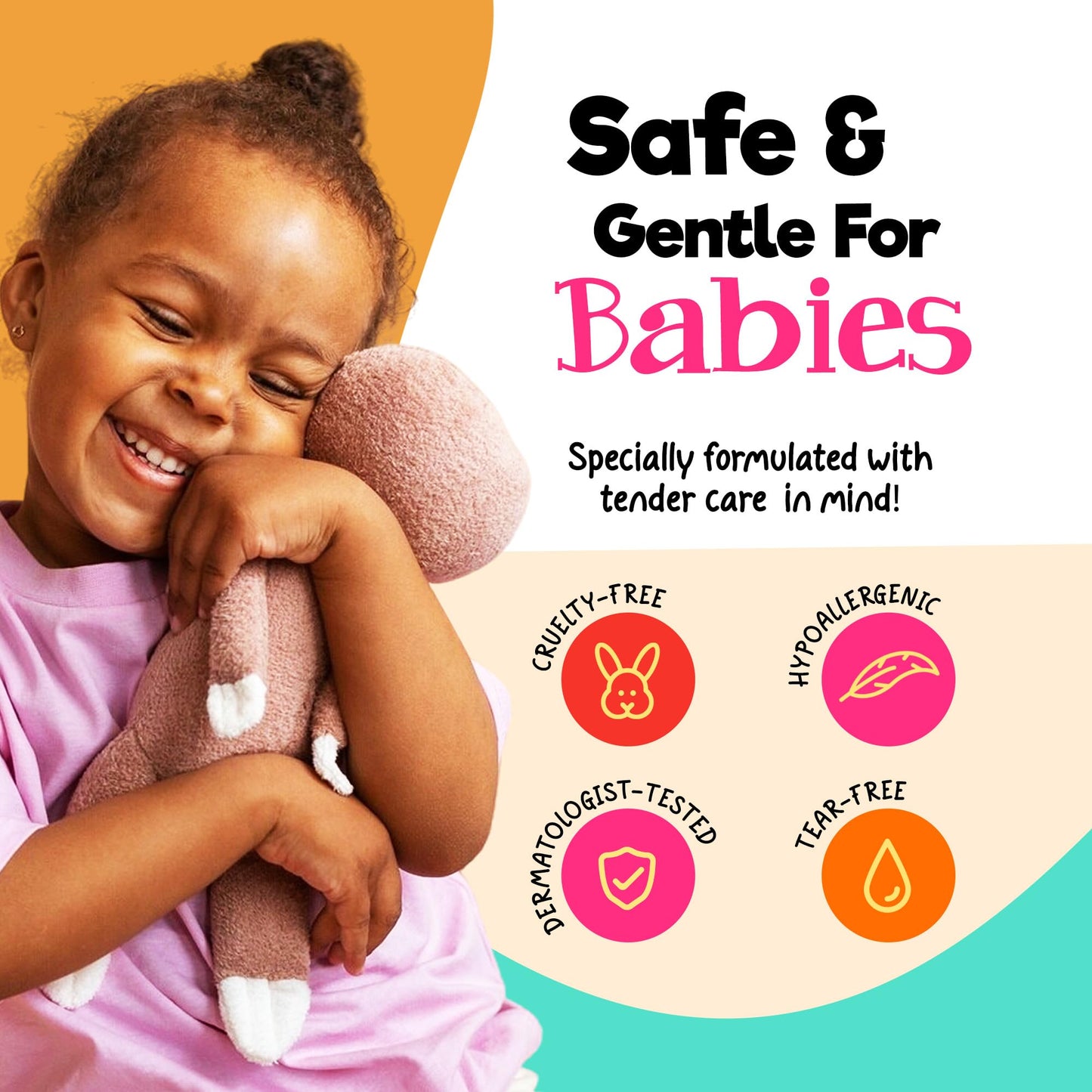 CurlyBaby Baby Girls Curly Hair Bundle - Tear-Free Curly Shampoo, Detangling Conditioner & Moisturizing Smoothie - Gentle, Hypoallergenic Beauty & Personal Care CurlyBaby