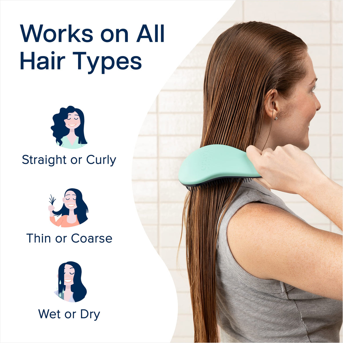 Crave Naturals Glide Thru Detangling Hairbrush That Glides Through Tangles for Wet, Dry and Damaged Hair - Gentle Detangler Styling Tool for Adults Beauty & Personal Care Crave Naturals