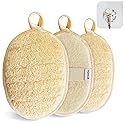Natural Loofah Sponge Exfoliating Body Scrubber (3 Pack),Made with Eco-Friendly and Biodegradable Shower Luffa Sponge, Loofah for Women and Men, Beige Beauty & Personal Care YIQINGJIE