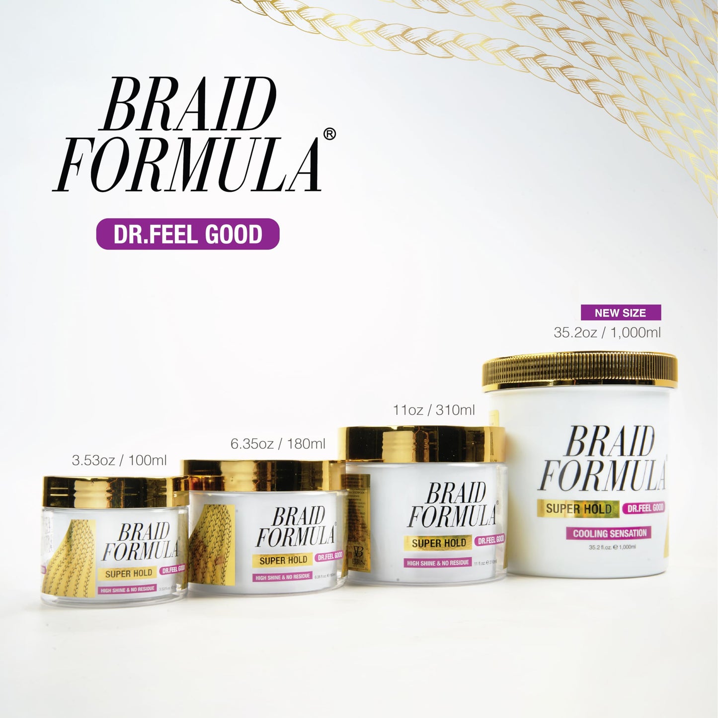Braid Formula Dr. Feel Good Super Hold, 3.53fl. oz. | Menthol Infused to give Cooling Sensation, Smoothing with High Shine, Long Lasting Hold, Great Beauty & Personal Care EBIN NEW YORK