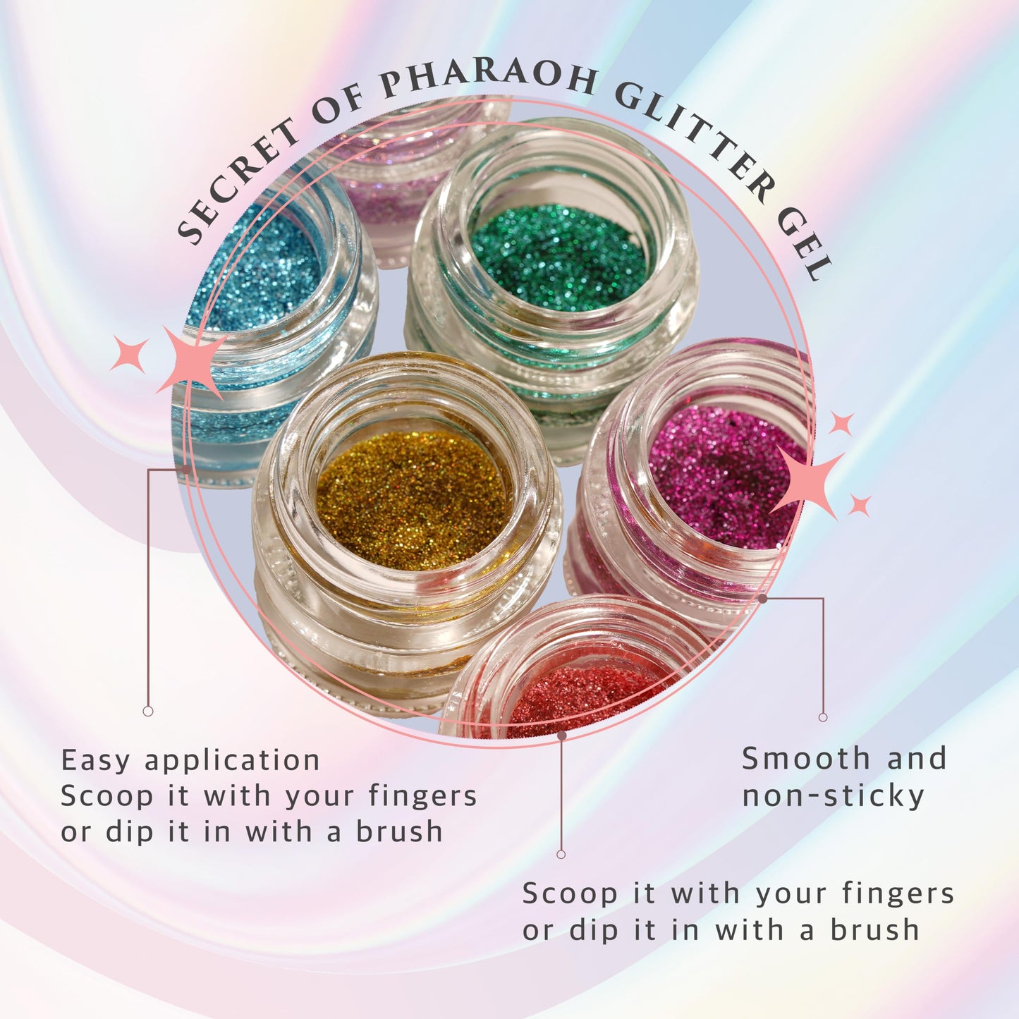 Dazzle and Delight: Secret of Pharaoh Glitter Gel for Hair, Body and Face - Gold Rush | 6 Vibrant Colors, Long Lasting Sparkles, Ideal for Parties Beauty & Personal Care EBIN NEW YORK