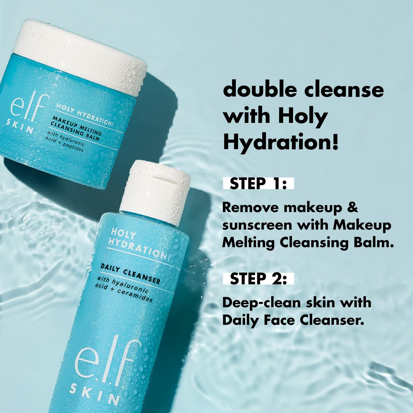 e.l.f. SKIN Holy Hydration! Daily Cleanser Mini, Face Cleanser For Washing Away Excess Oil, Impurities & Makeup, Made With Hyaluronic Acid, Vegan Beauty & Personal Care e.l.f.