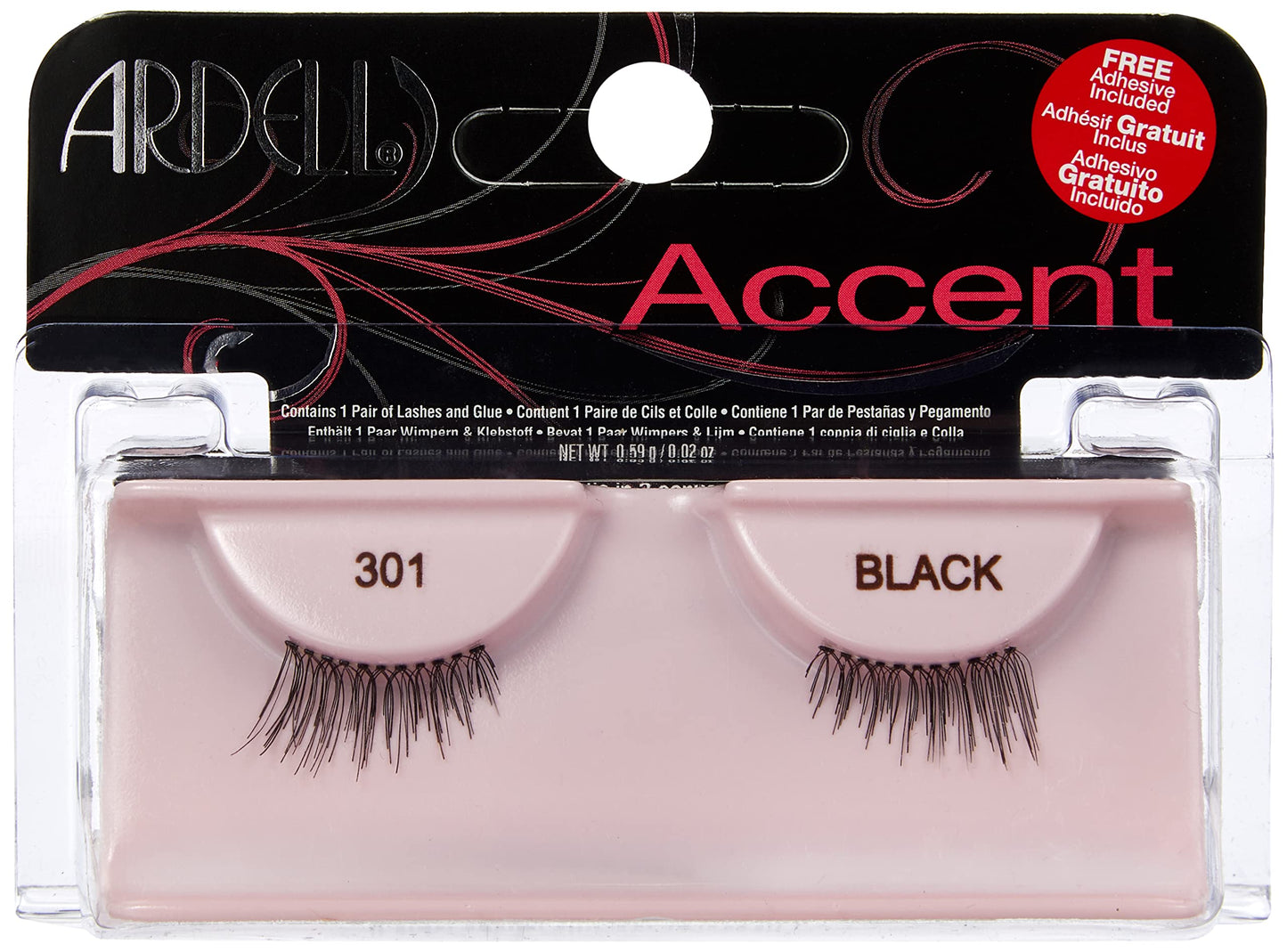 Andrea Strip Lashes, Accent Lash #301, (61301) 1 Pair (Pack of 4) Beauty & Personal Care ANDREA