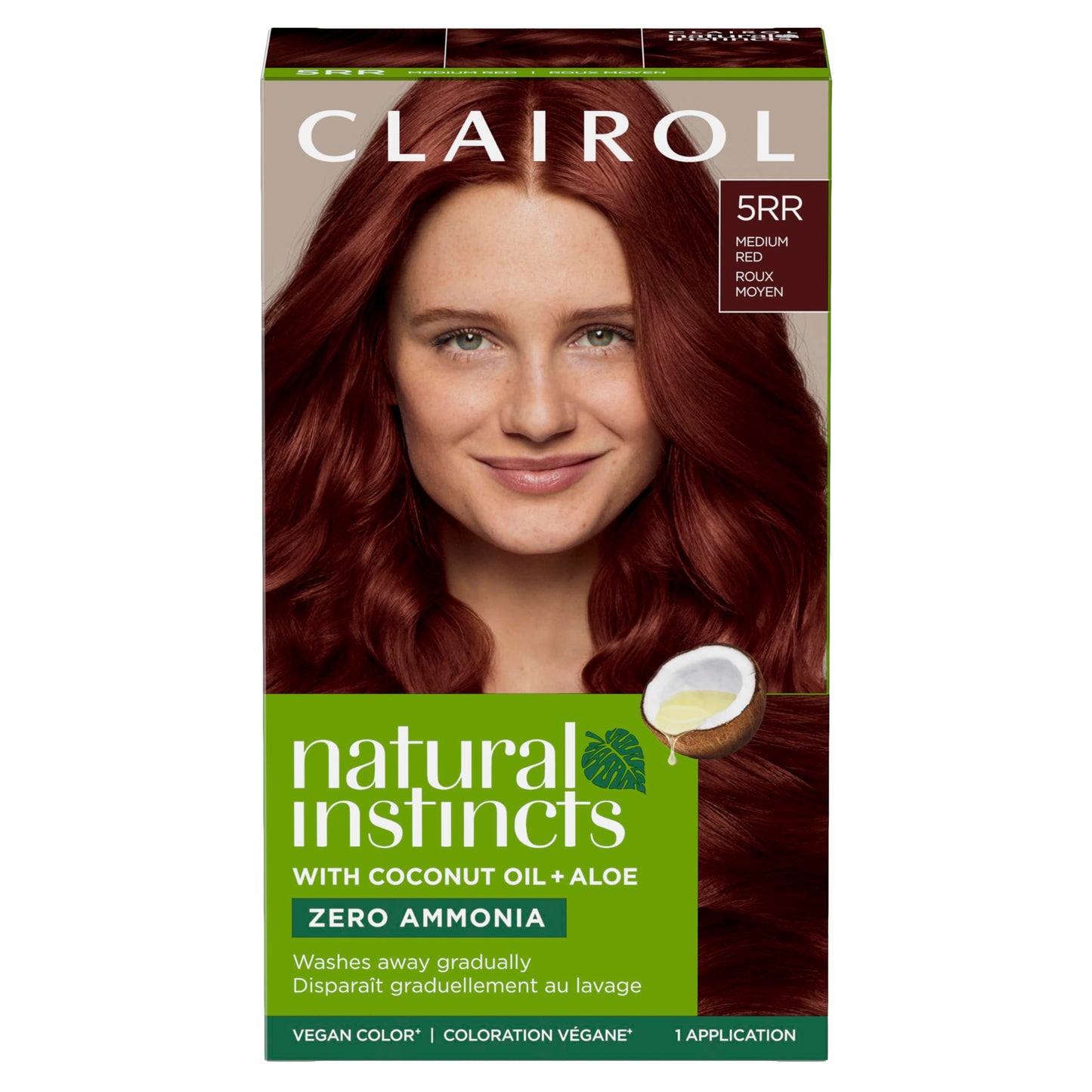 Clairol Natural Instincts Demi-Permanent Hair Dye, 5RR Medium Red | Ammonia‑Free, Vegan Hair Color with Coconut Oil & Aloe Vera | Pack of 1 Beauty and Personal Care Clairol Default Title